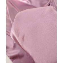 Kumaş Parça Leylak Pembe Arası Renkte Ince Saten En: 140CM