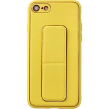 Derin Stok Iphone 7 Kılıf Coco Deri Standlı Kapak - Sarı