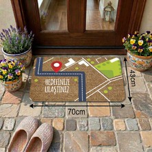 Uygur Home Hedefinize Ulaştınız Temalı Coco Görünümlü Dekoratif Dış Kapı Önü ve Iç Mekan Paspası