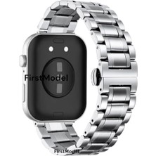 FirstModel Huawei Watch Fit 3,4,4 Pro Uyumlu Pim Çeviricili Lux Paslanmaz Çelik Kordon Gümüş