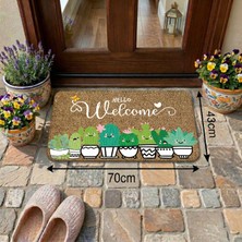 Renkli Kaktüsler Desenli Kapı Önü ve Iç Mekan Paspası