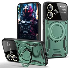 Derin Stok Redmi Note 13 Joy Lens Standlı Kapak - Koyu Yeşil