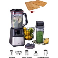 Arzum Vacuumix Vakumlu Power Blender Siyah 1200W Vitamin Koruyucu Sporcu Dostu Smoothie Hazırlayıcı + Hediye Ahşap Kesme Tahtası Hediye