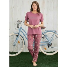Pijamoni Kadın Milan Bisiklet Yaka Kısa Kol Ince Pijama Takımı 7605/46 - 1 Adet