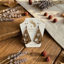 Koçak Takı Ahşap Küpe Modern Özgün Minimalist Takı Model No 294
