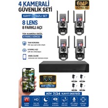 Sonreir XPRO 4 Kamera 8 Lens Kablosuz WiFi Güvenlik Kamerası Seti  NVR Kayıt Cihazı Gece Görüşlü IP Kamera