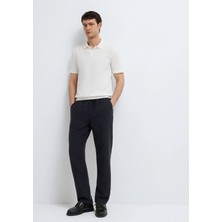 Mavi Beli Lastikli Müslin Siyah Jogger Pantolon 0010596-71379