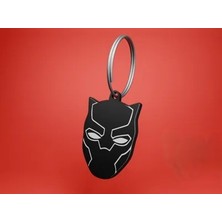 3D Baskı Black Panther (Kara Panter) Maske Anahtarlık - Süper Kahraman Hediyesi (Siyah)