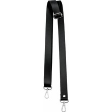 Nildenhobim  Ayarlanabilir  Suni Deri Çanta Askısı Uzunluk 140 cm - En 2.5 cm ( Siyah- Gümüş Aksesuar )
