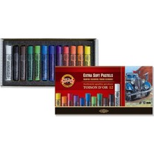 koh-ı noor toison d'or sanatsal extra soft yuvarlak pastel boya kalın 12 renk extra soft dry chalks 8552 12