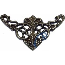 HERŞEYBURDAMODA Dekoratif Köşe Süsü, Köşelik - Küçük, 19X34MM, Antik, 100 Adet