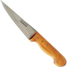 HERŞEYBURDAMODA Bursa Kalın Sivri Kasap Bıçağı No:4, 20 cm - Ahşap Sap