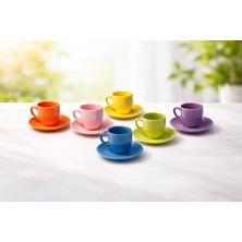 Tediks Renkli Kahve Fincanı Takımı 6’lı – Modern Tasarım