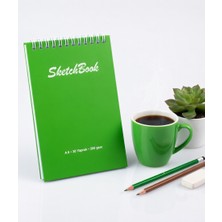 A6 Sert Kapaklı Eskiz Defteri 200 Gr. 30 Yaprak (60 Sayfa) 10,5 x 14,8 cm Sketchbook