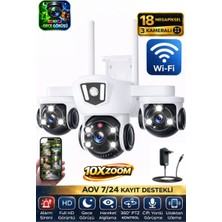 Sonreir MPI WiFi Güvenlik Kamerası 3 Lensli 360° Dış Mekan IP Kamera Gece Görüş PTZ Hareketli Çift Yönlü Ses