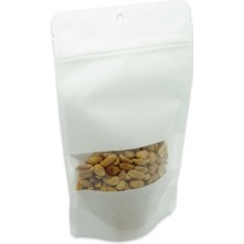 13*22.5*7 Beyaz Kraft Pencereli Kilitli Doypack 50 Adet