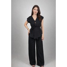 Aliz Store Siyah Kuşaklı Şık Takım
