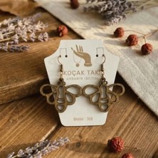 Koçak Takı Ahşap Küpe Modern Özgün Minimalist Takı Model No 308
