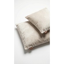 Mefaks Tekstil Petek Dokuma Kırlent Kılıfı 45X45 cm Bej Krem Dekoratif Yastık Kılıfı Gizli Fermuarlı Kanepe Salon