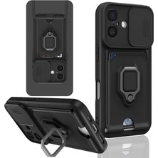 Sb Shopping Iphone 16 Kılıf Zuma Kartvizitli Yüzüklü - Siyah