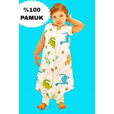 Mini Kiti %100 Pamuk Müslin Uyku Tulumu Dinozor Çocuk Bebek Uyku Tulumu