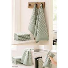 Hsc Bilişim 10 Lu Dama Desenli Mutfak Kurulama Bezi 50X70 cm Yeşil