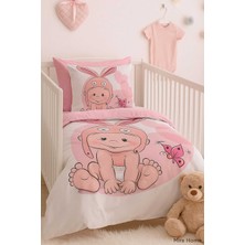 Hsc Bilişim Yenidoğan Kız Bebek Nevresim Takımı Pamuklu Tavşan Kulak