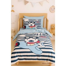 Hsc Bilişim Yenidoğan Erkek Bebek Nevresim Takımı Pamuklu Bear Pilot