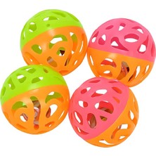 MarkEntegra 4’lü Zilli Kedi Oyuncak Topu – Renkli Plastik Sesli Top Seti – Kediler Için Egzersiz, Eğlence ve Avcılık Oyunu