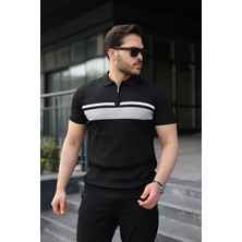 Emh Store Erkek Örgü Desenli Renkli Kısa Kollu Triko Tişört