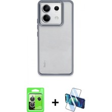 İlk El Grup Ieg™ Redmi Note 13 Pro 5g Kılıf Nova Işık Serisi - Siyah 3D Antistatik Seramik Nano Ekran Koruyucu + Gümüş Raze Metal Kamera Lens