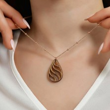 Koçak Takı Ahşap Kolye Modern Özgün Minimalist Takı Model No 249