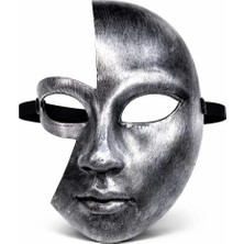 Skygo Antik Efektli Gümüş Yarım Yüz Parti Maskesi