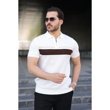 Nnstartshopping  Erkek Örgü Desenli Renkli Kısa Kollu Triko Tişört