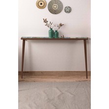Feyza Design 122X12CM Doğal Ağaç Tek Sıra Traverten Taşlı Dresuar