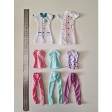 Hobi Kafe Oyuncak Bebek Için 5 Li Sağlık Personeli Kıyafetleri (Boyutları Barrbii Oyuncak Bebekler Için Uygundur)