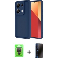 İlk El Grup Ieg™ Redmi Note 13 Pro 4g Kılıf Yankı Yansıma Özel Seri - Siyah 3D Antistatik Hayalet Cam Ekran Koruyucu + Siyah Raze Metal Kamera Lens
