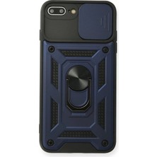 Feifei 7 Plus Kılıf Pars Lens Yüzüklü - Lacivert