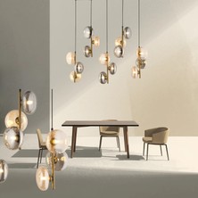 Lampaluce Valentina Modern Tasarımlar Camlı Yemek Masası Üzeri Avize 5\'li