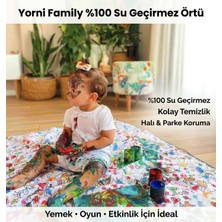 Yorni Family, 145X300CM, Sıvı Geçirmez, Makinede Yıkanabilir, Bebek Bakım Çok Amaçlı Örtü, Masa/yer için