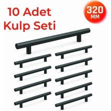 Nobel 320 mm Metal Mobilya Kulpu – Mutfak Dolap Çekmece Kulpu, Dekoratif Kulp Seti (10 Adet) Titanyum