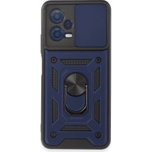 Feifei Note 12 5g Kılıf Pars Lens Yüzüklü - Lacivert