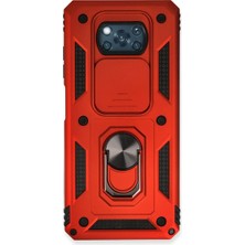 Feifei Pohone X3 Kılıf Pars Lens Yüzüklü - Kırmızı