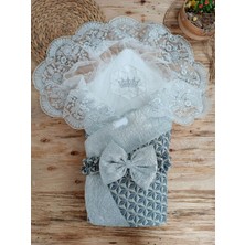 Pazarcan Ultralüks Güpürlü Bebek Battaniyesi Kundak - Piramit Desen