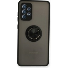 Feifei Galaxy A72 Kılıf Montreal Yüzüklü Kapak - Siyah