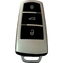 Volkswagen Sustasız Anahtar Uyumlu Silikon Oto Anahtar Kumanda Kabı Kılıf Füme