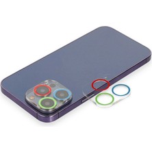 Bilfold 12 Pro Max Renkli Kamera Lens Koruma Cam - Mi-Yeşil