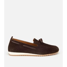 Hotiç 01AYH320540A480 KADIN Süet Deri Kahverengi Fiyonk Detaylı Günlük Loafer