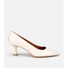 Hotiç Kadın Deri Kemik Kısa Topuklu Stiletto