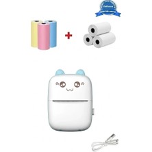 Senka Mini Fotoğraf Yazıcı Kablosuz Etiket Yazıcı Baskı Makinesi Ios Android Uyumlu Termal Printer Mavi